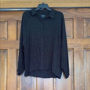 Oat New York Black Shirt with Gold Accents